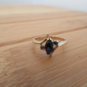 Gold Ring with Blue Stones